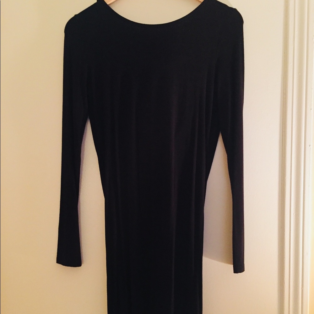 Lulu’s Backless Black Jersey Mini Dress